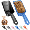 2-Pack Dog Food Scoop 1 Cup, Plastic Pet Food Measuring Scoop With Measuring Lines (1/2 & 1 Cup Markings) for Dogs, Cats, Fish, Bird（Black and Blue) - color: Black and Blue