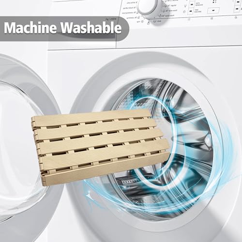 MBOSS Bathtub Mat Non Slip,Super Soft Bath Mat for Tub 24 X 24 Inch,Shower Mat with Suction Cups and Drain Holes,Non Slip Bathtub Mat for Elderly Bathroom - color: Brown