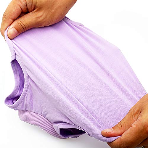 DOTON Cat Recovery Suit for Male and Female Surgical Post Surgery Soft Cone Onesie Shirt Clothes Neuter Licking Protective Diapers Outfit Cover Kitten Spay Collar(S, Purple) - color: Purple, size: Small