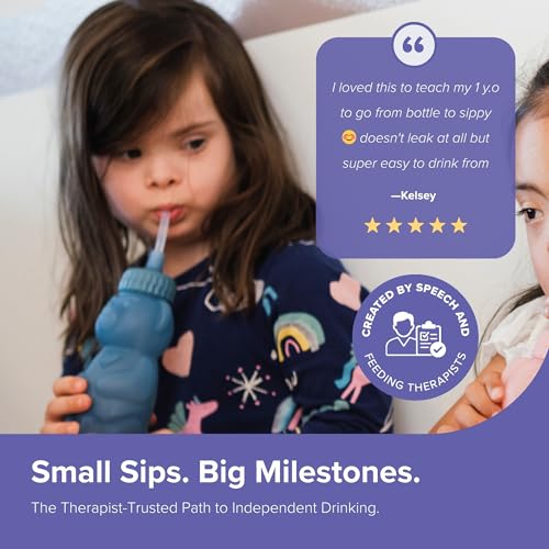 TalkTools Honey Bear Silicone Straw Cup, Dishwasher Safe Baby Drinking Bottle, Premium Food-Grade Material, Honeybear Sippy Cup for Ages 4+ Months, Kids and Toddlers (Single 8oz) (Ocean) - color: Ocean