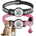 2 Pack QR Code Cat Collar for Lost Cat Recovery, Breakaway Reflective Collar with Bell & Instant Online ID, Adjustable 7.5-12.5 Inch for Peace of Mind (Black & Rose Red) - color: Reflective tape - Black & Rose Red