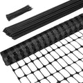 Ohuhu 3.4' x 100' Plastic Garden Fence Roll with 16MM Thicke Stakes, Black | Reusable HDPE Temporary Fence with 25Pcs 4FT Posts, Barrier Fencing for Animals Chicken Dog, Construction Snow Protection - color: Black