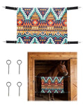 Harrison Howard Horse Stall Guard with Adjustable Straps and Sturdy Spring Hooks Included Aisle Guard Stall Guard for Horses, Tribal Vibe - color: Tribal Vibe