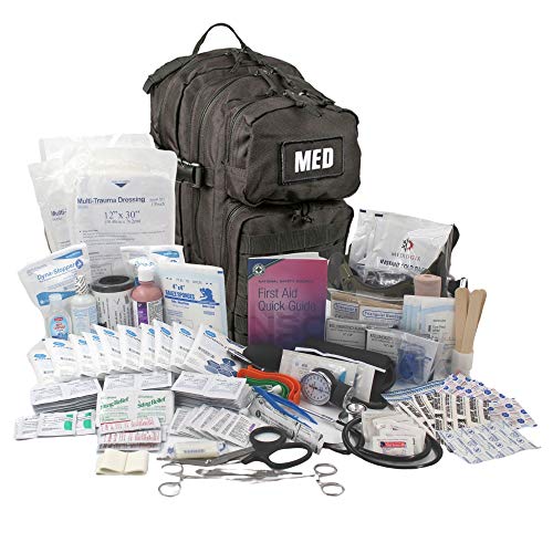 Luminary Tactical Trauma Kit Fully Stocked First Aid Kit Backpack EMS/EMT First Responder Medical Bug Out Bag for Preppers Professionals and Outdoorsman (Black) - color: Black