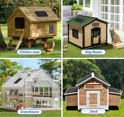 Solar Fan for Chicken Coop, 20W Solar Powered Fans with Dual IP65 Waterproof Fans for Outside solar panel kit