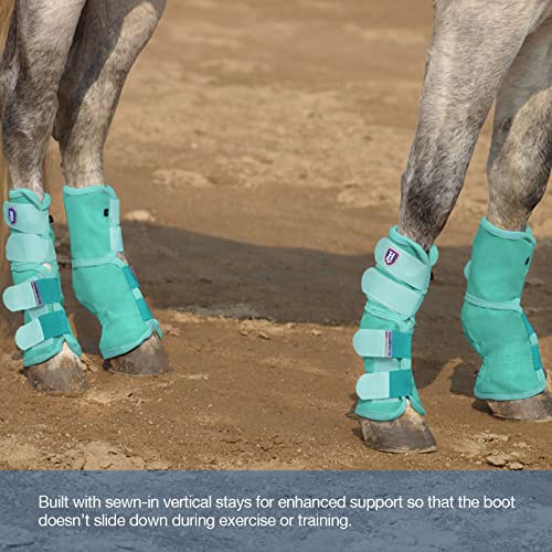 Harrison Howard Horse Leg Guard Stomp Reduction Hook and Loop Closures Rubbing Prevention - color: Mint, size: Arab Medium (Pack of 4)