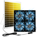 HNRLOY Solar Exhaust Fan for Chicken Coop & Powered Fan with 25W Solar Panel & 4 High-Speed Brushless DC Fans, Solar Ventilation Fan for Greenhouses,Attics,Shed,Barns & Dog Houses - size: 25W Solar Panel + 4 Exhaust Fans