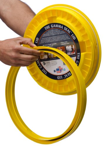 Gamma2 Gamma Seal Lid for Utility Buckets - Fits 3.5, 5, 6 & 7 gallon buckets, Yellow, Made in USA (Pack of 12) - color: Yellow, size: Fits 3.5, 5, 6, & 7 Gallon Buckets (Pack of 12)