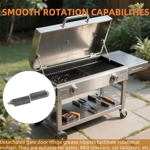 4 Pcs 6 Inch BBQ Smoker Weld on Bullet Hinges,Heavy Duty gate hinger,Carbon Steel Weldable Barrel Hinge for Swing Door Trailer Ramp - size: 6 Inch