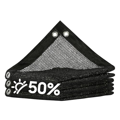 Royal Shade50% Black Shade Cloth 8FT x 16FT Mesh Tarp with Grommets for Garden Patio, Plant Shading, Greenhouse, Pergola, Chicken Coop, Dog Kennel, Lawn (We Make Custom Size)