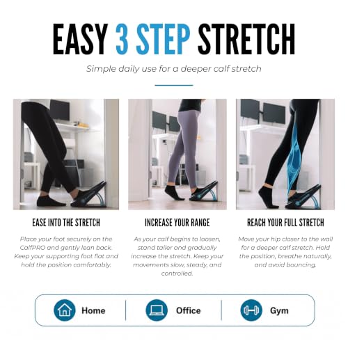 CalfPRO Slant Board for Calf Stretching - Deep Calf Stretcher & Foot Rocker | Physical therapy grade deep calf stretch for plantar fasciitis, Achilles tendonitis, tight calves & lasting heel pain relief
