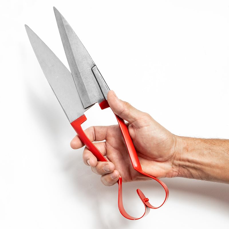 Premier 1 Red Shank Hand Shears for Wool Sheep & Livestock - 6.5" Blade | Double bow handle for soft squeeze. British pattern. Double hollow ground 6.5" blades. For fitting & hand shearing.