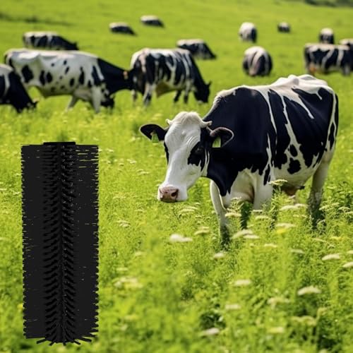 4 Sets Scratch Brushes For Livestock - 20 X 8 Inch Anti-Itch Tool,Multifunctional Cow Scratching Grooming Brush,Screws And Nuts For Sheep, Cattle, Horses, Pigs,Effectively Protecting The Fence - color: black