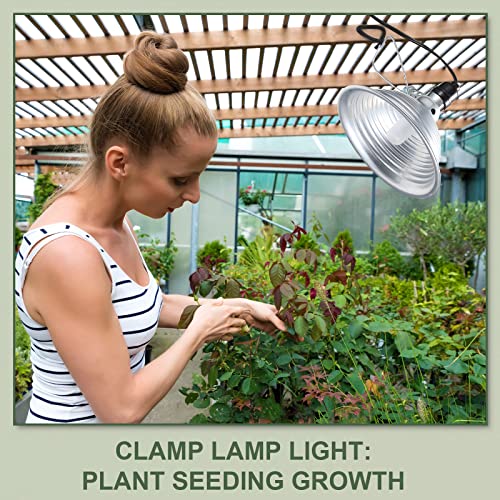 Macarrie 8 Pack Clamp Lamp Light with Aluminum Reflector, 6ft SPT-2 18awg Cord and Adjustable Stand Fixture, up to 150 Watt, E26 Socket, No Bulb(8.5 Inch) - size: 8.5 Inch