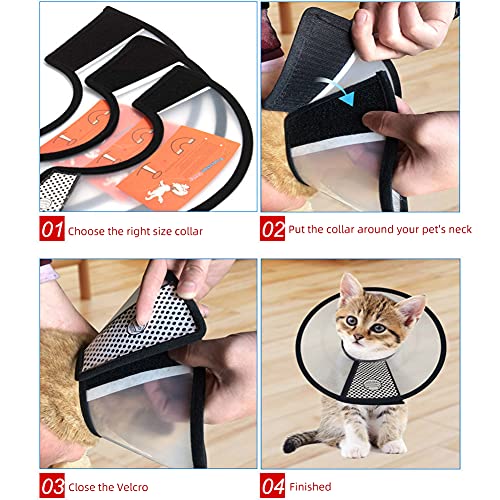 Plastic Pet Recovery Collars & Cones for Dogs and Cats After Surgery Adjustable Dog Neck Cone Surgical Elizabeth E-Collar Prevent Biting and Stop Licking Wound (S) - size: S (Neck: 9.9-12.6 in)