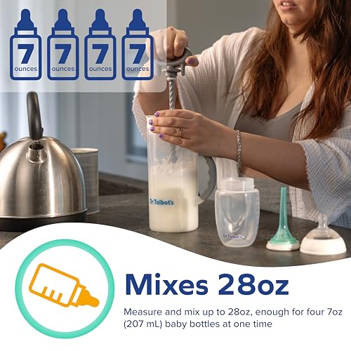 Dr. Talbot's Formula Mixer - 32 oz | Clump-Free Mixing - Expiration Dial -Dishwasher Safe - Spill-Free Baby Feeding