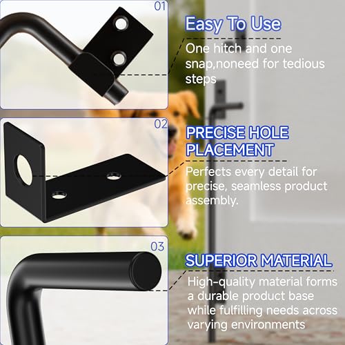 24 Inch Cane Bolt Gate Drop Rod, Heavy Duty Steel Ground Anchor | Solid Steel, Black Powder Coated; Holds Gate Securely in Place; for Wood, Vinyl, Metal Gates,Fence; Easy to Install - size: 24 Inch