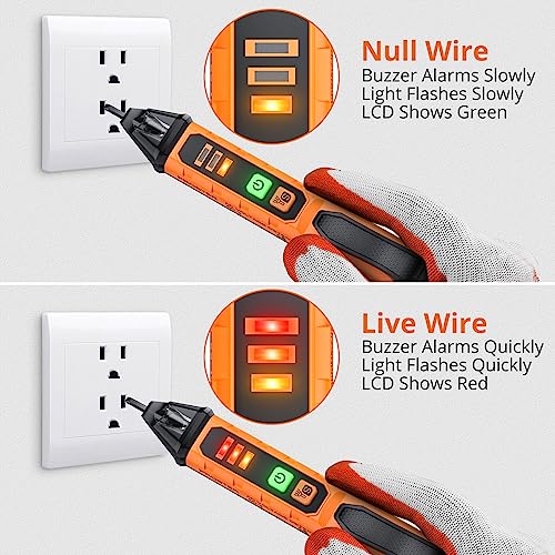 Proster Electrical Test Tool - TRMS Clamp Meter 6000&NCV Voltage Tester Pen | 2-in-1 kit: Clamp Meters(800A AC/DC, NCV, auto-range) + Voltage Tester Pen(Adjustable Sensitivity) For Electrical Tester