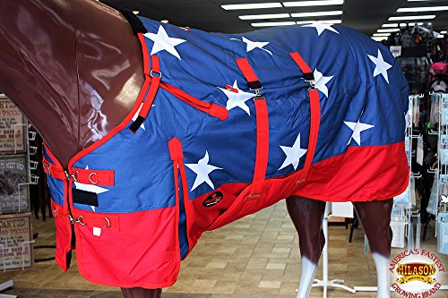 American Flag 81 in HILASON 1200D Winter Waterproof Poly Horse Turnout Blanket Belly Wrap - color: American Flag, size: 81 In