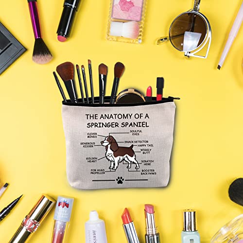 LEVLO Funny Springer Dog Lovers Gifts The Anatomy of A Springer Spaniel Cosmetic Bags Sporting Dog Veterinary Mom Travel Toiletry Bags (Springer Spaniel) - color: Springer Spaniel