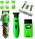 TPOB Slime 2 Barber Hair Clippers Trimmer Shaver Set for Men with Matte case and X Fade Blade (Gr) - color: Gr