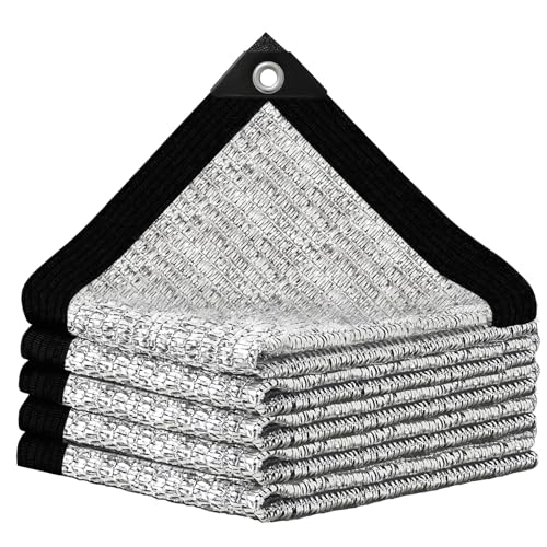 Shade Cloth-80% Aluminum Sunblock Neting,Durable Mesh Tarp with Grommets,Shade Cloth for Garden,Car, Outdoor Pergola,Greenhouse,Chicken Coop and Dog Kennel(Silver) - size: 6.5×6.5FT