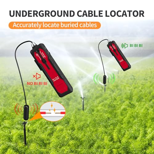 Underground Wire Locator for Pet Fence & Cable Detection | Rechargeable, 2.6 ft depth, 1640 ft range, headphones included, flashlight, invisible fence and sprinkler valve locator