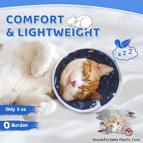 Cat Cone Collar Soft to Stop Licking, Adjustable, Foldable Lightweight Kitten Cones After Surgery Recovery for Cats & Kittens, Cat Cone Alternative, Easy Eating (Grey, L) - color: Grey, size: L