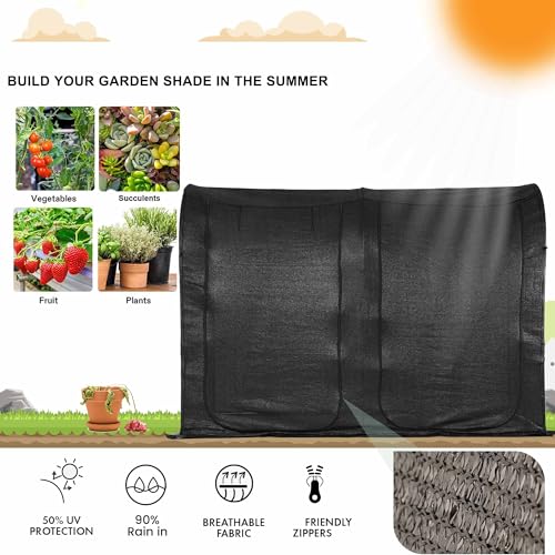 Large Tunnel 8.2'x4' Sunshade Cloth Gardening Net,Easy Set up 6FT Tall Crops Shade Net Cover, UV Resistant Plant 80% Sunblock Net for Vegetables,Fruits and Mini Flower Pot with Stakes and Carry - size: 8.2X4X6FT