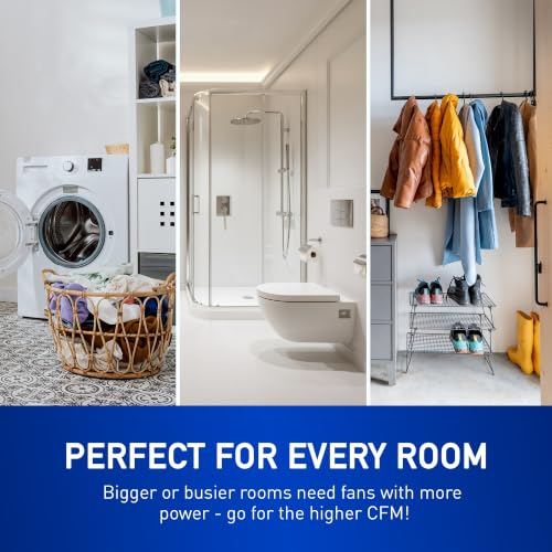 Panasonic Ecovent Ceiling/Wall Mount Bathroom Exhaust Fan, 70-90 CFM, FV-0709VB1