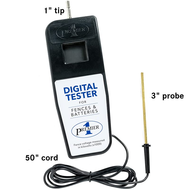 Premier 1 Dual Electric Fence & 12V Battery Digital Voltage Tester | Checks energizer, fence & 12V battery voltage in one device. Simplifies troubleshooting. No need for separate testers.