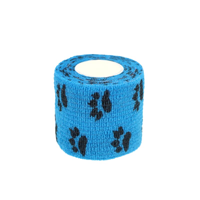 Self Adhesive Bandage Wrap Animal Cohesive Bandage Self Adherent Wrap First Aid Tape for Dogs Cats Horses Birds & Wrist Healing Ankle Sprain (2 Inch Mixed Cat Paw 6 Rolls) - color: 2 Inch Mixed Cat Paw 6 Rolls
