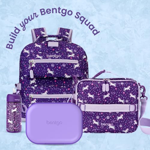 Bentgo Chill Kids 4-Compartment Bento Box Leakproof Lunch Box | Built-In Ice Pack, 3.3 Cup Capacity, BPA-Free, Microwave & Dishwasher Safe Tray, Ideal for Ages 3–7 (Purple) - color: Purple