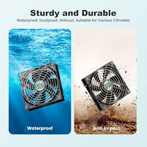 Solar Greenhouse Fan 3 Kit, 30W Large Solar Powered Exhaust and Intake Fan Outdoor Waterproof, Strong Airflow, 16.5ft Cord, for Chicken Coop Shed Air Ventilation and Circulation, No Battery - size: 5" Fan 3 Kit