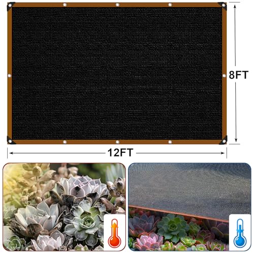 Shade Cloth - for Garden 90% Plant Shades Mesh Tarp with Grommets Outdoor Sun Shades Netting for Chicken Coop Greenhouse Vegetables Pergola Patio Cover - size: 8×12FT