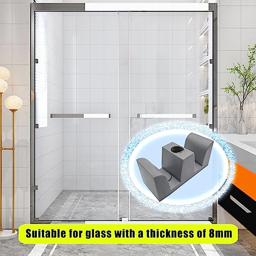 49mm Bathroom Sliding Door Glass Collision-Proof Block Side Guide Rail for Shower Door Bathroom Sliding Door Bumper Shower Room Accessories(4pcs,Grey) - size: Grey 49mm