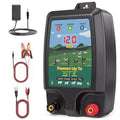 Electric Fence Charger 15 Miles, 12KV Pulse Charger AC/DC Solar Compatible, Heavy Duty Livestock 2J Fence Charger for Cattle, Horses, Poultry, Garden Deer & Wildlife Control, LED Display with Alarm