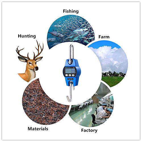 Klau Mini OCS-L Industrial Crane Scale, Blue, 300 kg / 600 lb | Digital Hanging Scale, Indoor Farm Factory Outdoor, Weighing - color: Blue