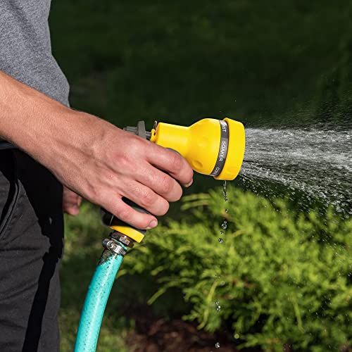 AUTOMAN-Garden-Hose-Nozzle,ABS Water Spray Nozzle with Heavy Duty 7 Adjustable Watering Patterns,Slip Resistant for Watering Plants,Lawn& Garden,Washing Cars,Cleaning,Showering Pets - Yellow - color: Yellow