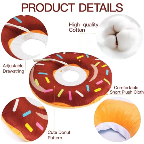 Cat Cone Collar Soft, Cute Cat Donut Collar After Surgery, Adjustable Kitten Recovery Cones to Stop Licking, Lightweight Neck Elizabethan Collars for Cats Kittens (Brown, Small) - color: Brown, size: Small