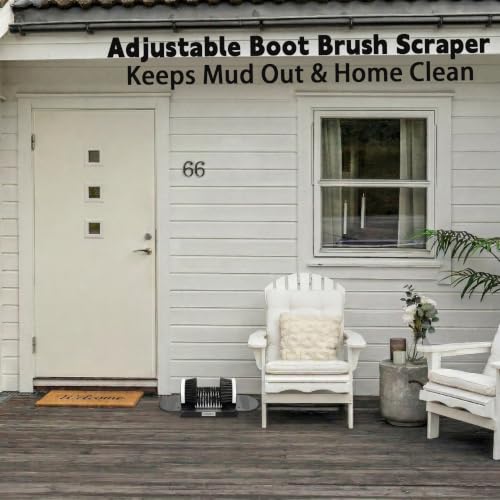 Adjustable Width Boot Scrubber & Shoe Cleaner - Heavy Duty, Outdoor | Rugged Bristle Brush for Mud,Dirt,Snow - Crack-Resistant,No Shedding - For Garden,Farm,Garage - Rustproof & Easy Clean