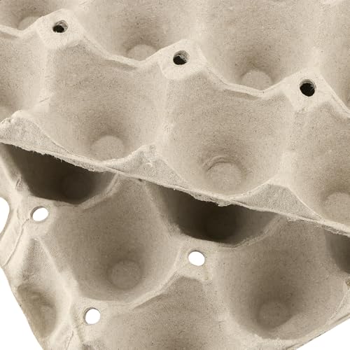 20 PCS 30 Count Gray White Egg Cartons, 12x12x2Inch Paper Pulp Egg Crates, Cardboard Egg Cartons for Egg Packing Storage - size: 11.8x11.8x0.2 inches