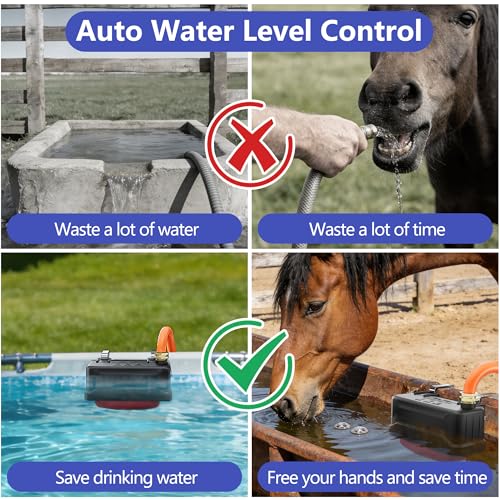Water Trough Float Valve for Stock Tank – Includes 3/4" Hose Connectors, PTFE Tape & Mounting Kit – Water Level Control for Livestock Waterer, Poultry, Cattle, Goat, Horse, Pond (Float Valve-1PCS) - style: Float Valve-1PCS