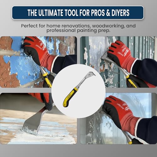 LU&MN Heavy-Duty Paint Scraper Tool with 2.0" Tungsten Carbide Blade | Professional Grade Carbide, Glue, Putty & Coating Remover, Comfort Non-Slip Ergonomic Handle - style: 2.0"Blade