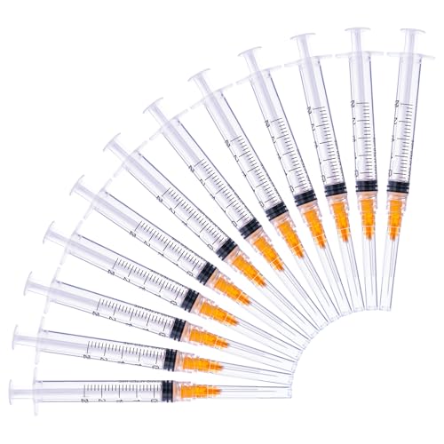 2.5ml Syringes with 25G 1 Inch Needles Luer Lock Disposable Syringe for Liquids, Individually Wrapped, Pack of 100 - size: 2.5ML-25G 1"