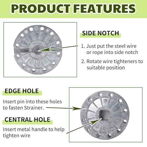 24 Pcs Fence Tightener Electric Wire Tensioner with 4mm Galvanized Pin, Heavy Duty Aluminum Rapid Inline Ratchet Strainer for Farm Ranch Orchard Post Repair | with 4mm Galvanized Pin, Heavy Duty Aluminum, Rapid Inline Ratchet Strainer, for Farm Ranch Orch