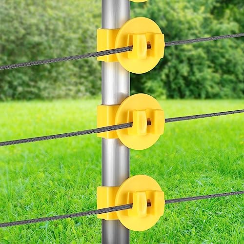 Geiserailie 200 Pcs T Post Insulators for Electric Fence Bulk