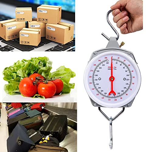 Spring Hanging Dial Scale,440lbs Industrial Hanging Scale,Spring Mechanical Hanging Scale for Kitchen Fishing,Mechanical Luggage Scale