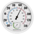 10 Inch Indoor Outdoor Thermometer Hygrometer Combo | Large Dial Analog Temperature Humidity Gauge, Wall Mount Weather Thermometer for Home Patio Greenhouse Garage Room