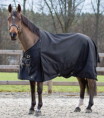 Horze Nevada 1200D Lightweight Waterproof Horse Turnout Rain Sheet (No Fill) - Black - 84 in - size: 84 in